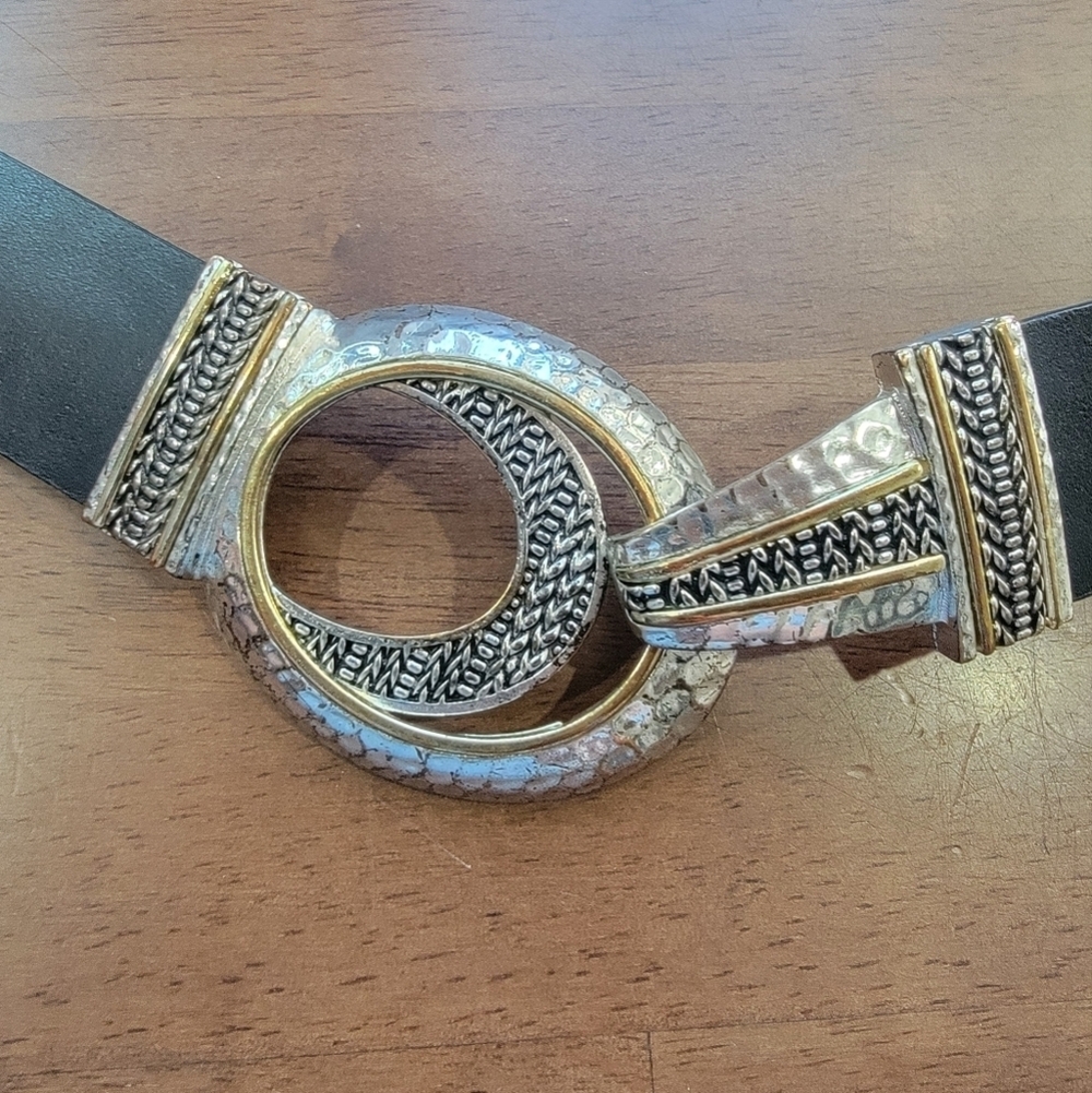 Chicos Double Circle Interlock Elegant Black And … - image 2